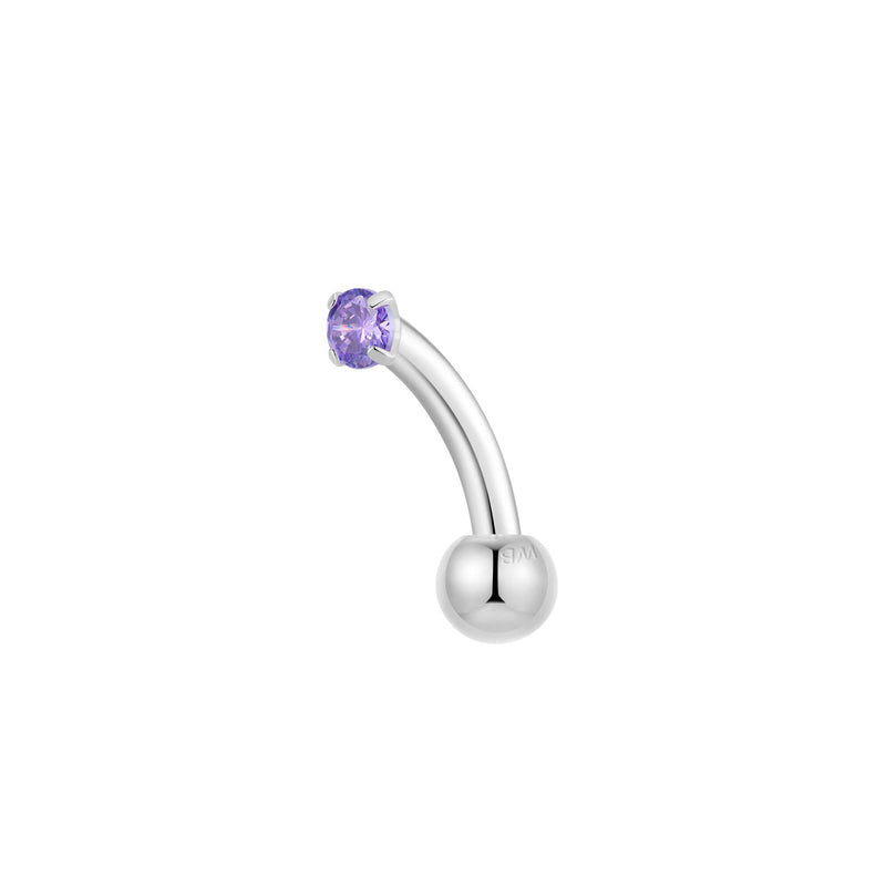 Purple Simple CZ Piercing