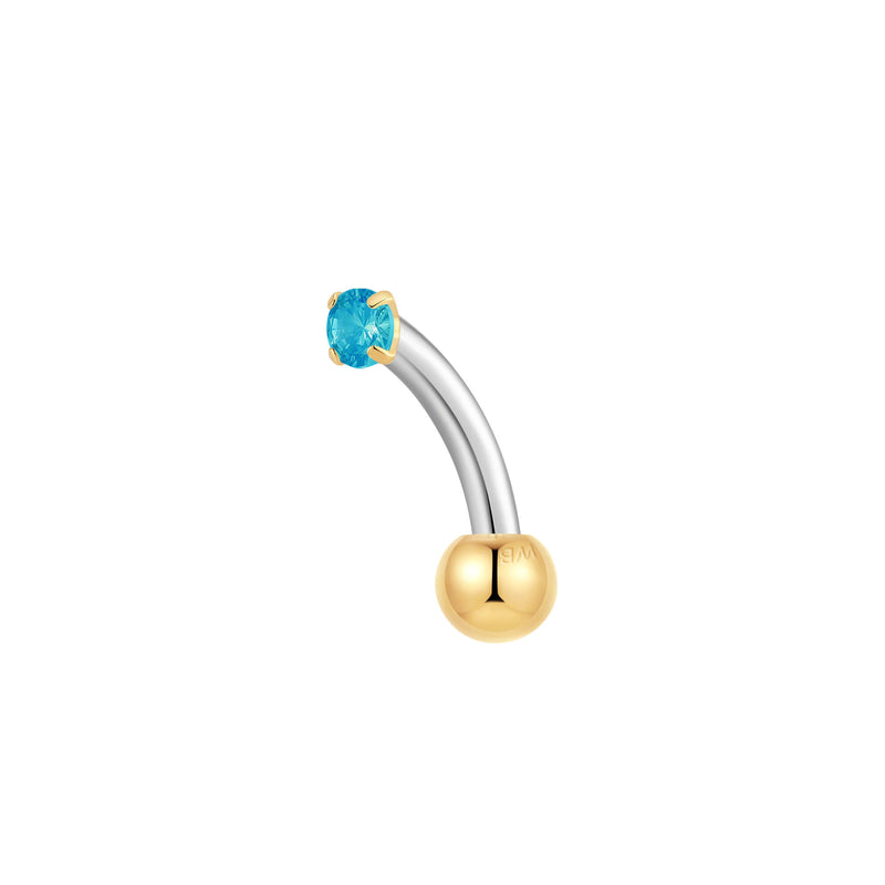 Light Blue Simple CZ Piercing