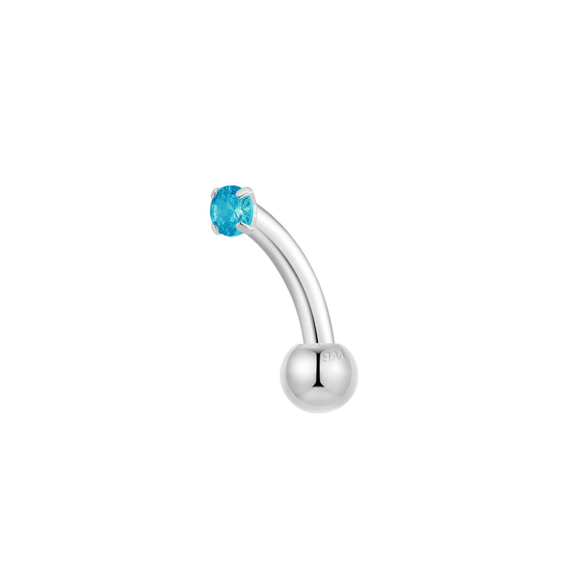 Light Blue Simple CZ Piercing