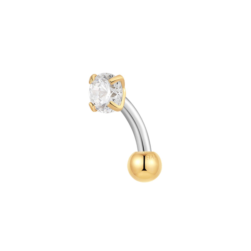 White Simple CZ Piercing