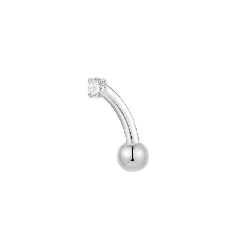 White Simple CZ Piercing