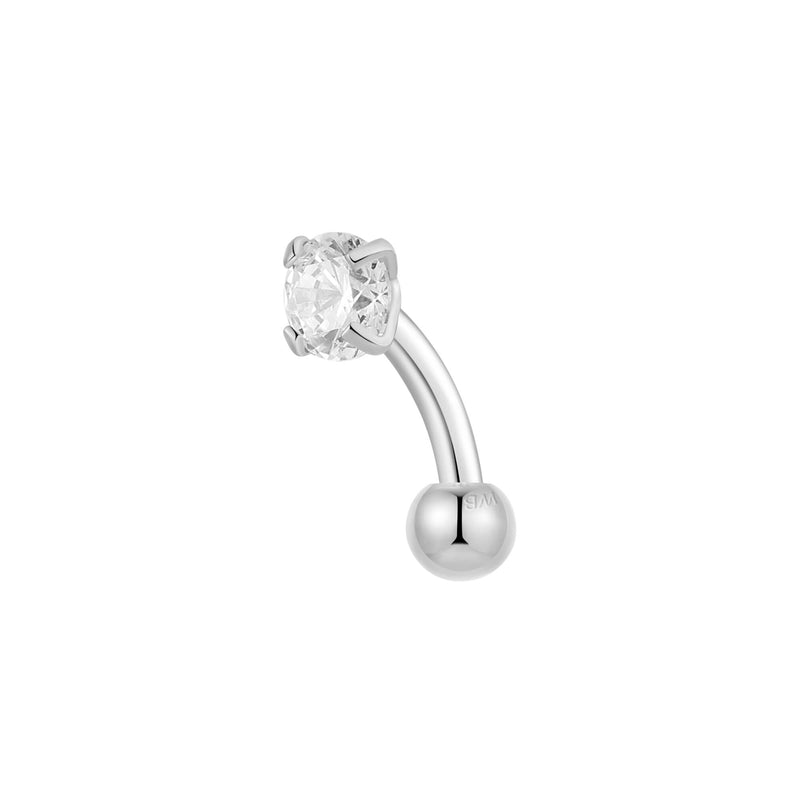 White Simple CZ Piercing