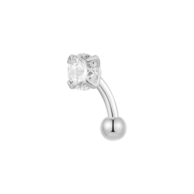 White Simple CZ Piercing