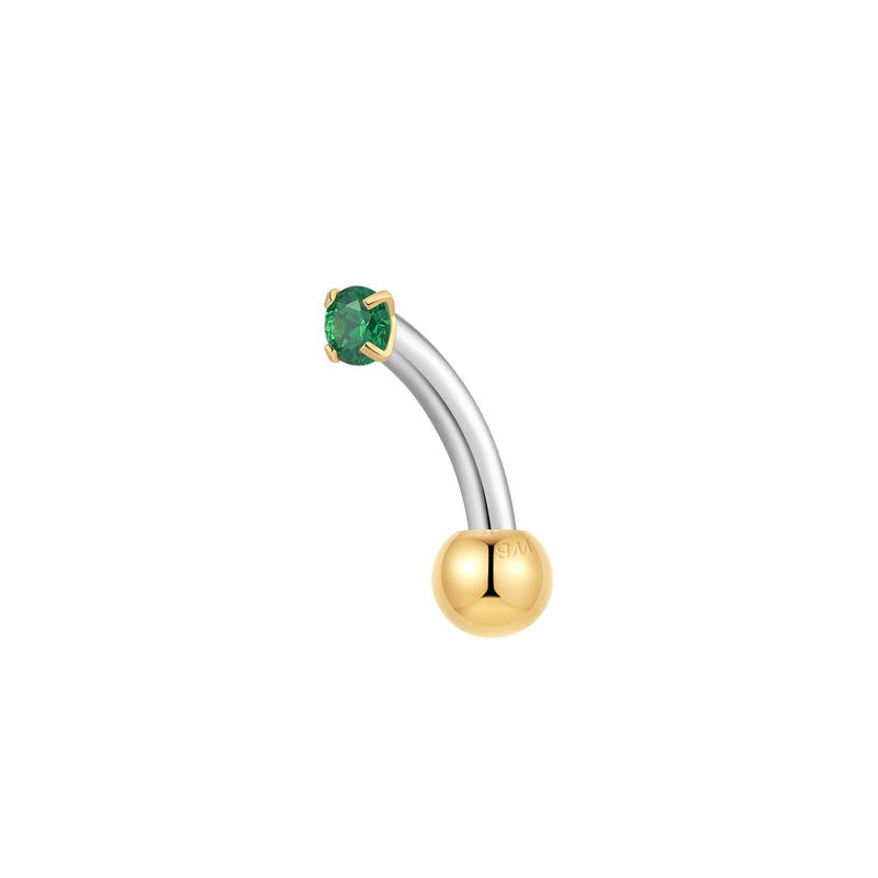 Green Simple CZ Piercing