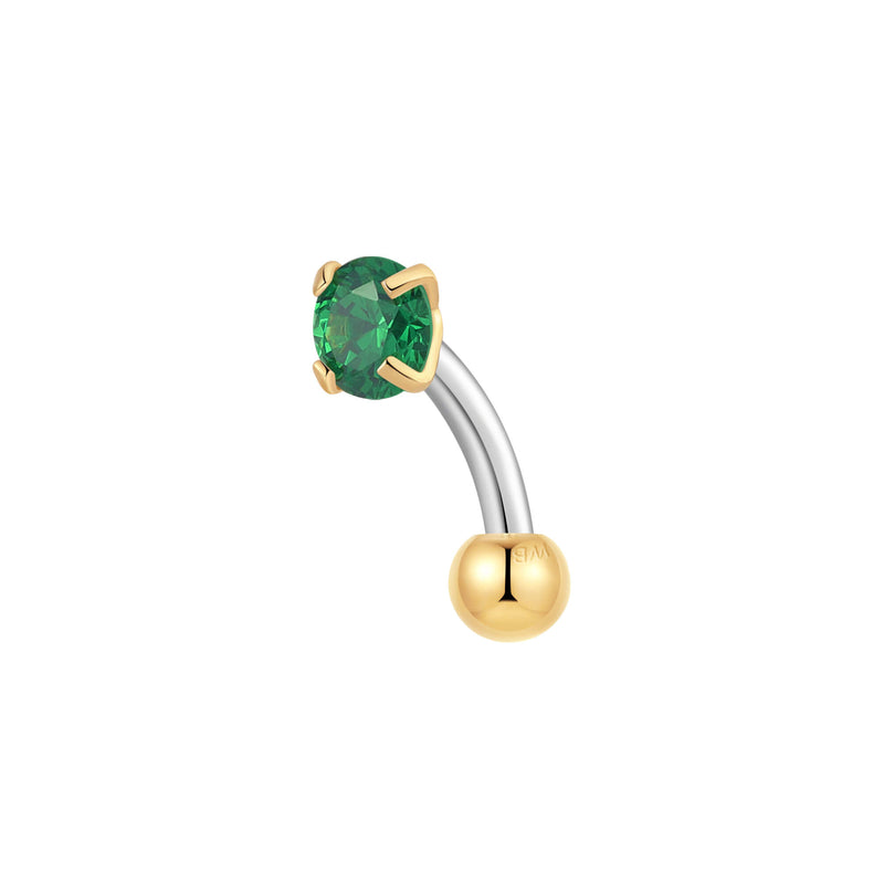 Green Simple CZ Piercing