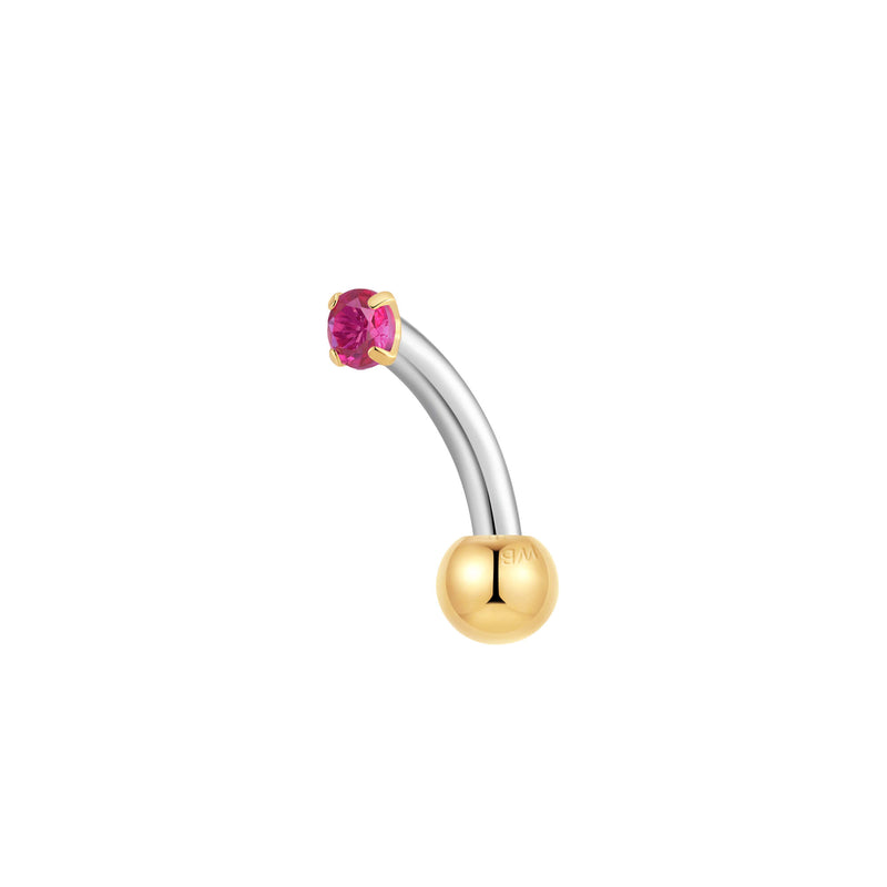 Fuschia Simple CZ Piercing