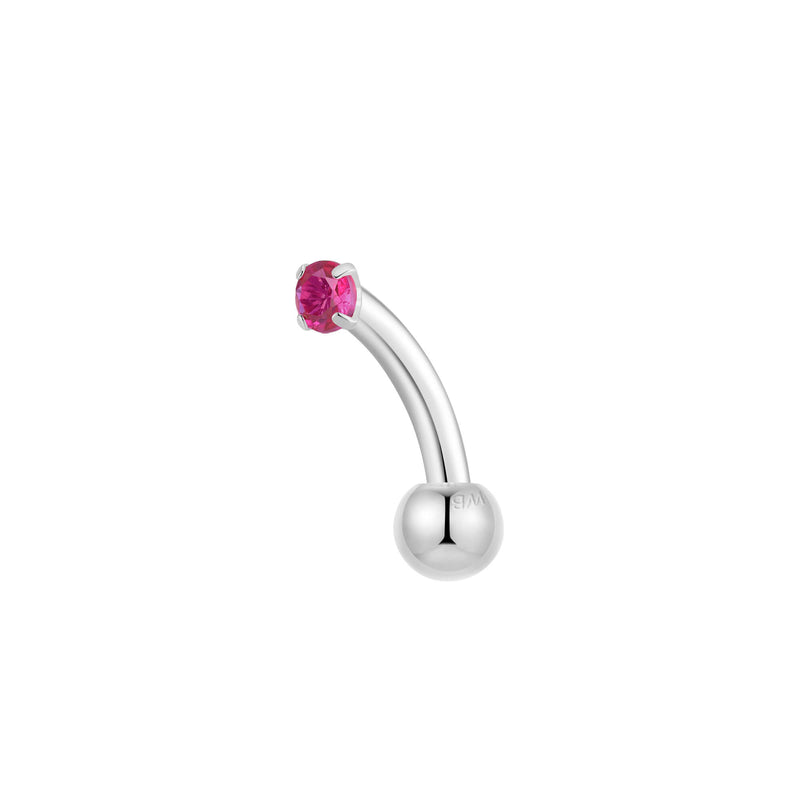 Fuschia Simple CZ Piercing