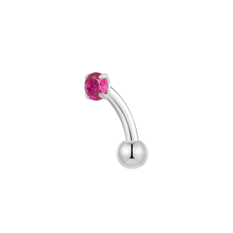 Silver, Curved Barbell Piercing