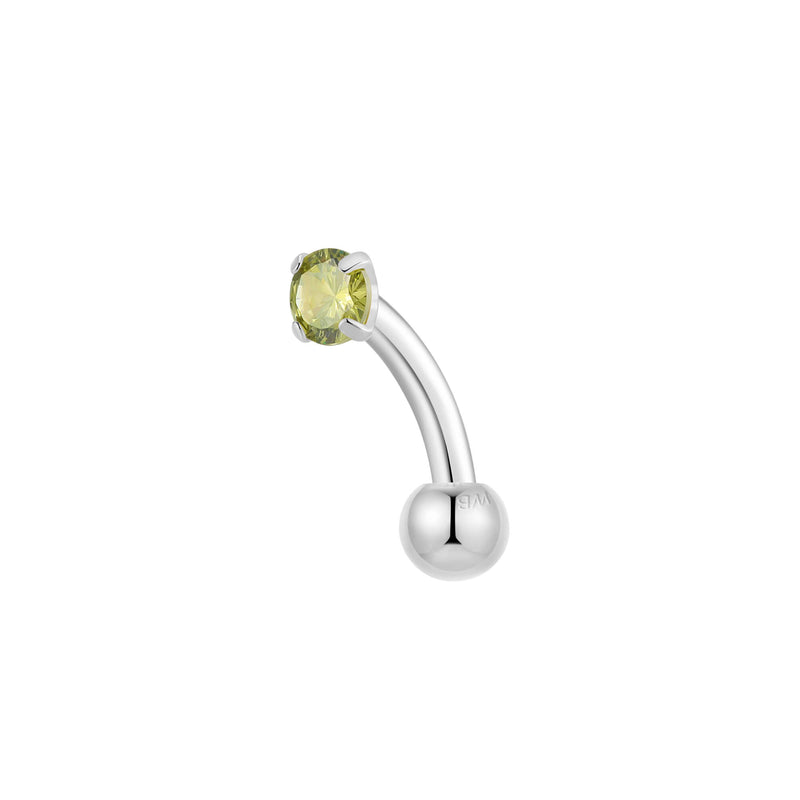 Silver, Curved Barbell Piercing