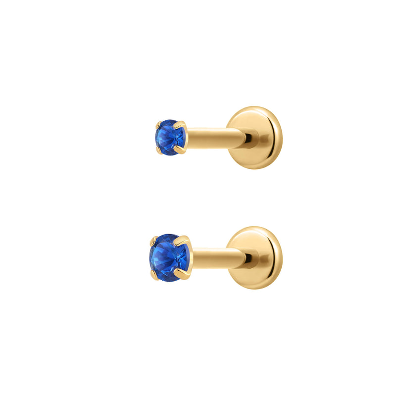 Navy Simple CZ Labret Bundle (16G)