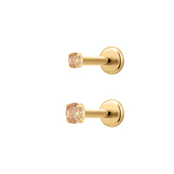 Champagne Simple CZ Labret Bundle (16G)