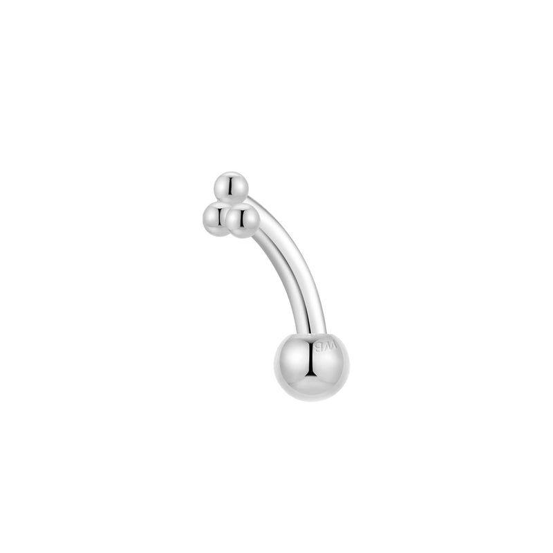 Silver, Curved Barbell Piercing