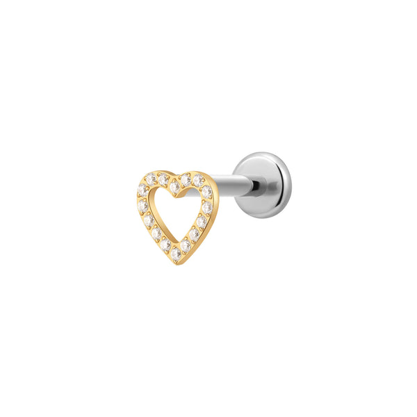 White CZ Heart Labret (16G)