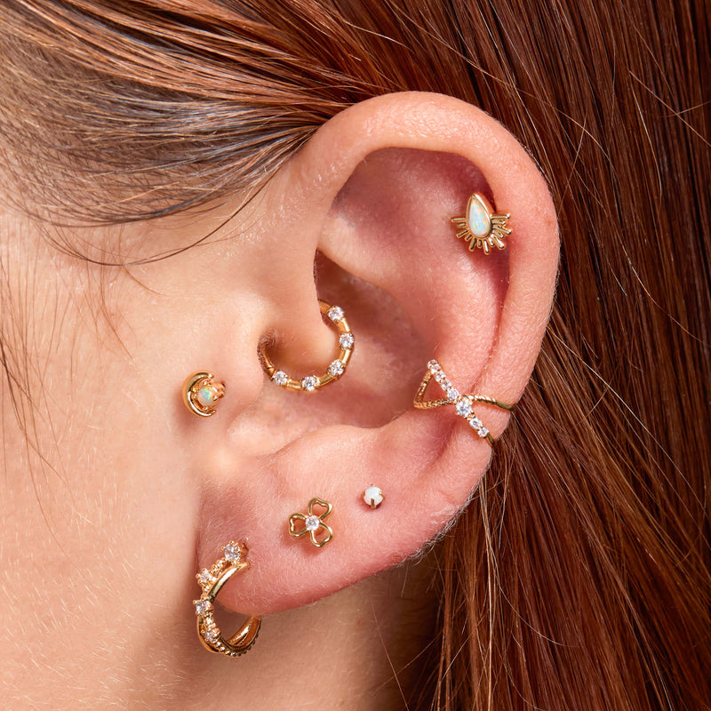 3-Petal Hollow Flower Piercing