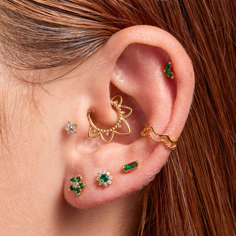 Green Royal Flower Piercing