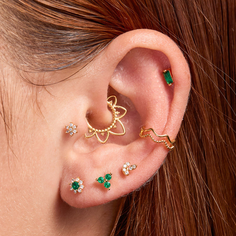 Green Royal Flower Piercing