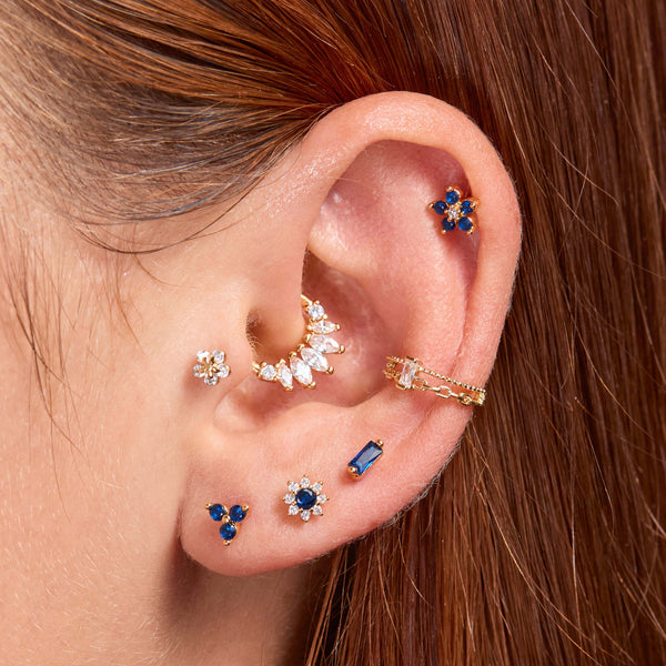 Tiny Crystal Flower Piercing