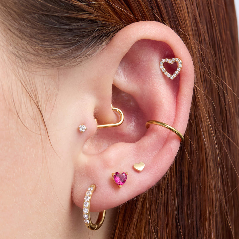 Fuschia Heart Piercing