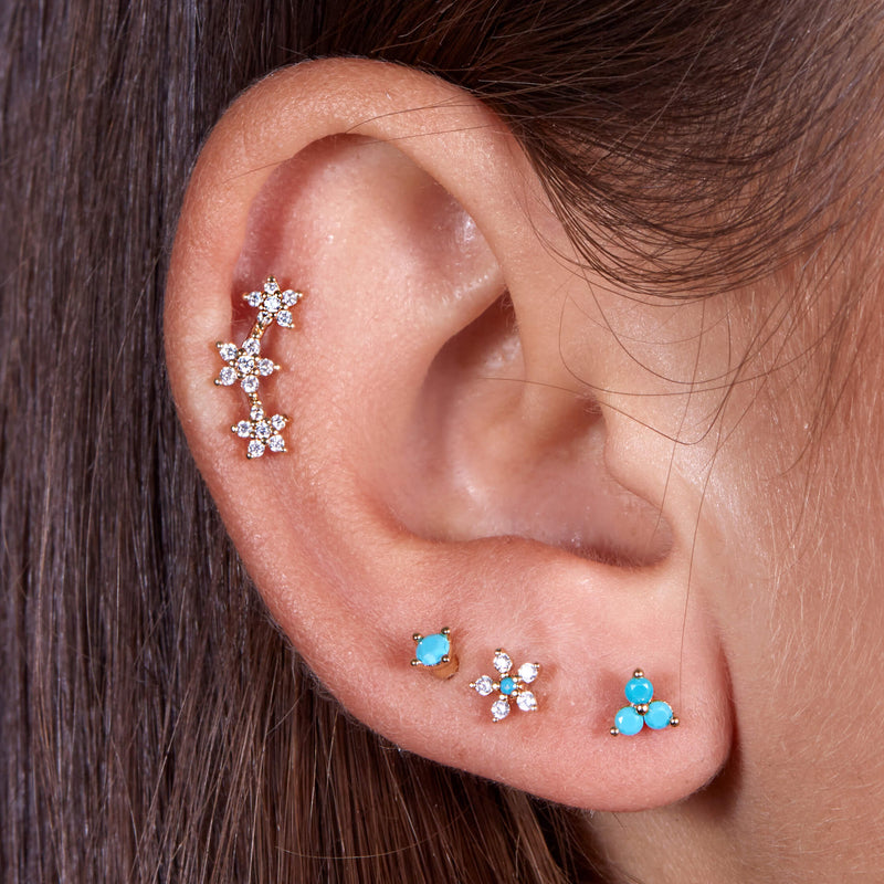 Turquoise Flower Piercing Bundle