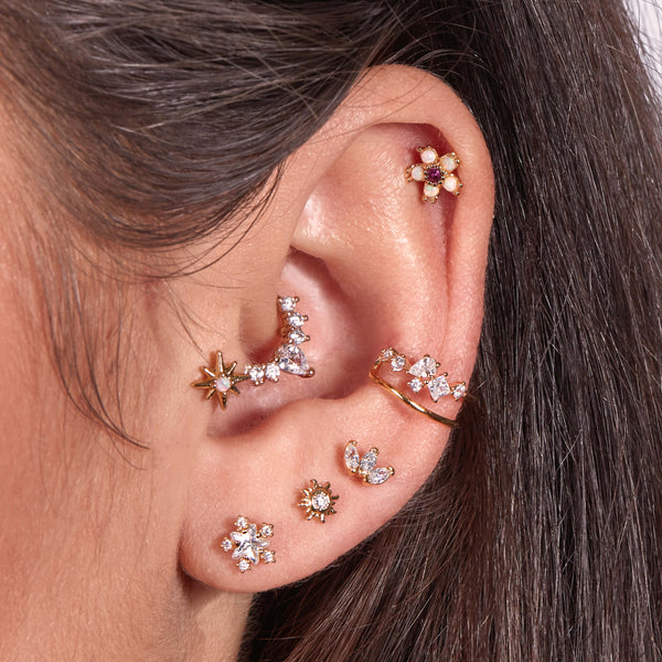 WITH BLING | White Opal Starlight Piercing